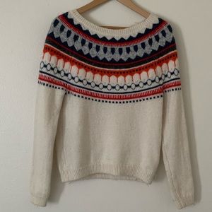 GAP | Red, White & Blue Fair Isle Knitted Cozy Christmas Sweater
